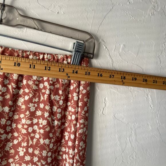 Wishlist Apparel Floral Midi Skirt Rust Clay White Flowers Large‎ Cottagecore - Picture 6 of 7